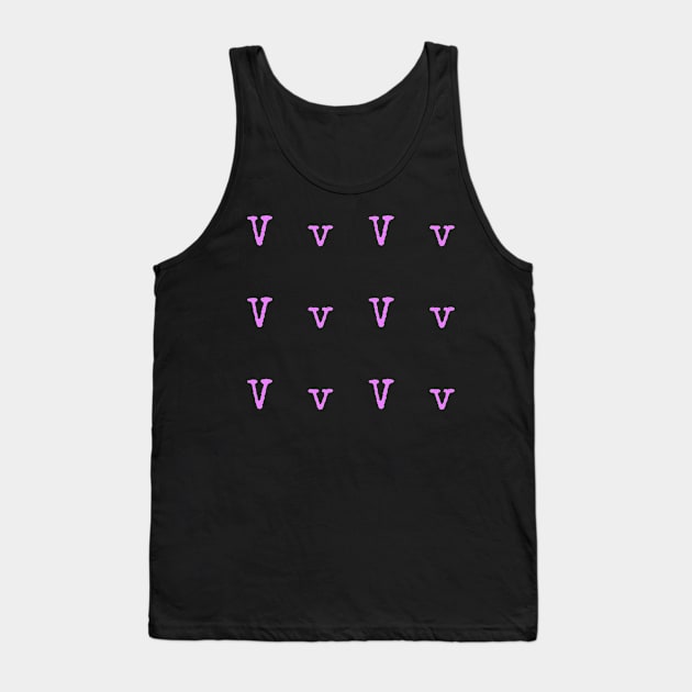 Pink Typewriter Letter V Tank Top by anacarminda